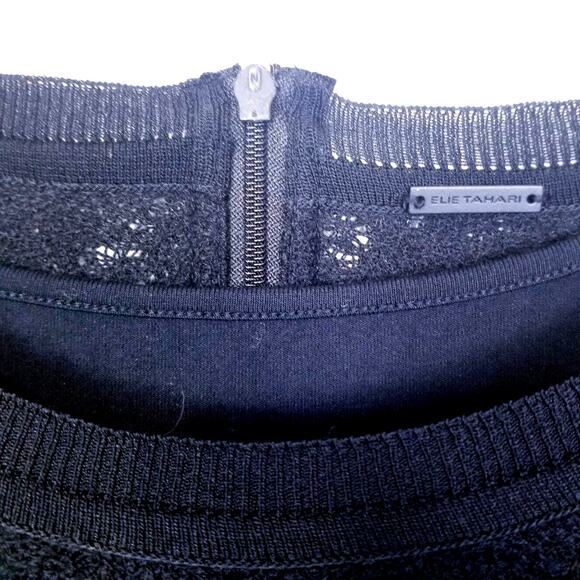 Elie Tahari Black Cage Lace Exposed Tape Zipper Top Holiday e80d9505 - Small - Picture 6 of 10